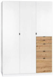 Drehtürenschrank mit Laden B: 136 cm Ontario, Weiß