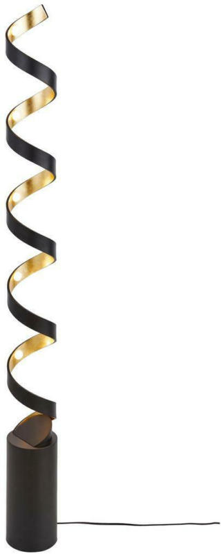 LED-Stehlampe Helix Schwarz / Goldfarben Spiralförmig