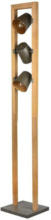 Möbelix Stehlampe Holz Bell Grau/Goldfarben 3 Leuchtmittel