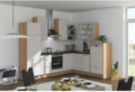 Möbelix Einbauküche Eckküche Möbelix Speed mit Geräten 285 X220 cm Seidengrau/Eiche Dekor