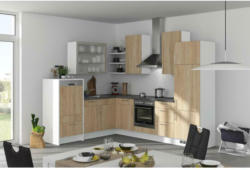 Einbauküche Eckküche Möbelix Speed mit Geräten 220 X285 cm Eiche Dekor/Weiß