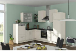 Einbauküche Eckküche Möbelix Speed mit Geräten 220x285 cm Magnolie Matt