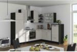 Möbelix Einbauküche Eckküche Möbelix Speed mit Geräten 285x220 cm Schiefergrau/Grau