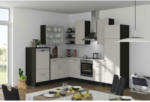 Möbelix Einbauküche Eckküche Möbelix Speed mit Geräten 220 X285 cm Schieferfarben/Grau