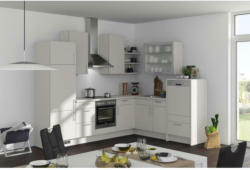 Einbauküche Eckküche Möbelix Speed mit Geräten 285x220 cm Seidengrau