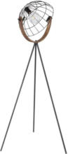 Möbelix Stehlampe Holz Schwarz mit Schalter, Dreibeinig