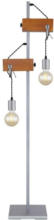 Möbelix Stehlampe Holz Braun/Zinkfarben mit Schalter
