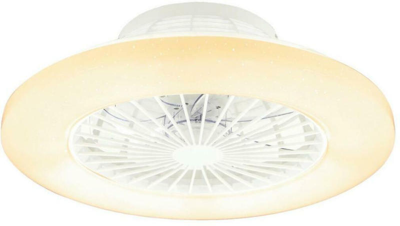 Deckenventilator Opal/Silber/ Weiß LED-Leuchte Fernbedienung