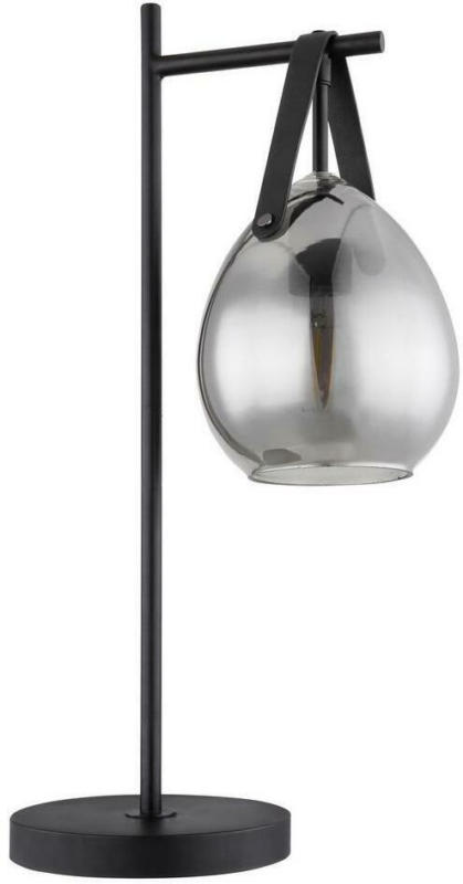 Tischlampe Schwarz/Rauchglas mit Schalter