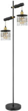 Möbelix Stehlampe Comma Schwarz / Messingfarben höhenverstellbar