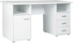 Möbelix Schreibtisch mit Stauraum B 60 cm H 75 cm Forus, Weiß