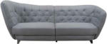 Möbelix Big Sofa mit Echtem Rücken Retro B: 256 cm Grau