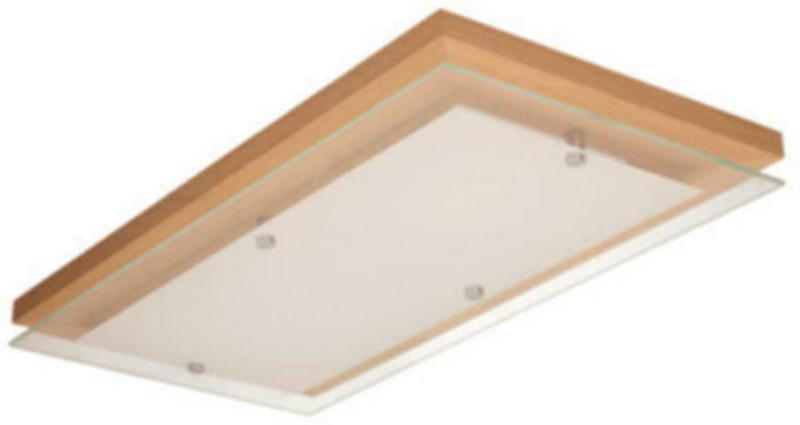 LED-Deckenleuchte Finn L: 57 cm mit Echtholz und Milchglas