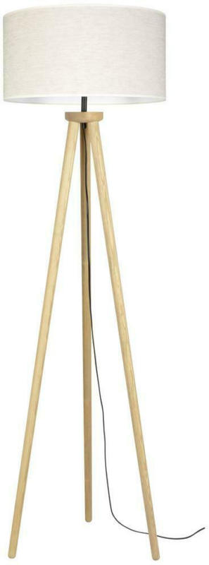 Stehlampe Holz Lino Lu Beige mit Schnurschalter