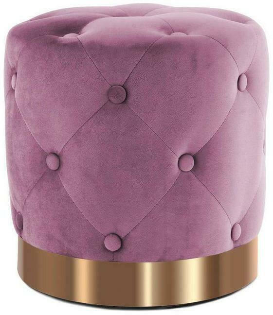 Pouf Samt Lila/Goldfarben DxH: 40x40 cm