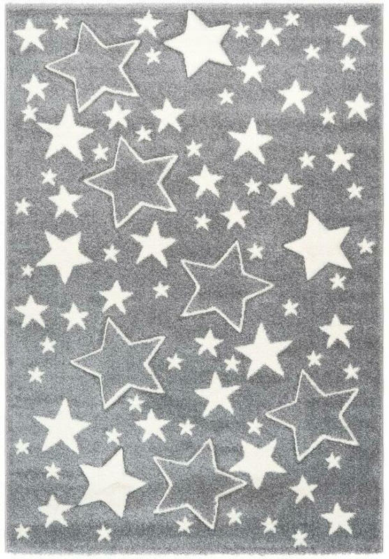 Kinderteppich Sterne Silberfarben Tamworth 80x150cm