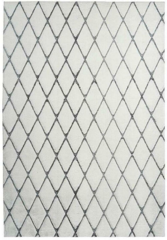 Hochflor Teppich Anthrazit/ Weiß Vivica 160x230 cm