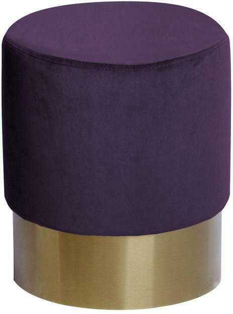 Pouf Nano Samt Violett/ Goldfarben 35x42 cm