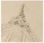 Möbelix Leinwandbild Trip To Paris Multicolor 80x80 cm