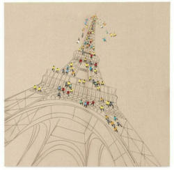 Leinwandbild Trip To Paris Multicolor 80x80 cm