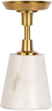 Möbelix Kerzenständer Fayya Weiß/ Goldfarben DxH 10x22 cm