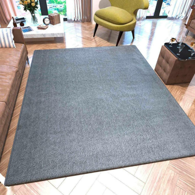 Hochflor Teppich Grau Sienna 160x230 cm