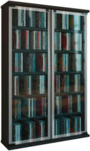 Möbelix CD Regal mit Glastüren Galerie 60 cm Schwarz