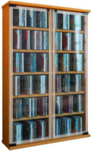 Möbelix CD Regal mit Glastüren Galerie 60 cm Buche Dekor