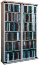 Möbelix CD Regal mit Glastüren Galerie 60 cm Eiche Dekor