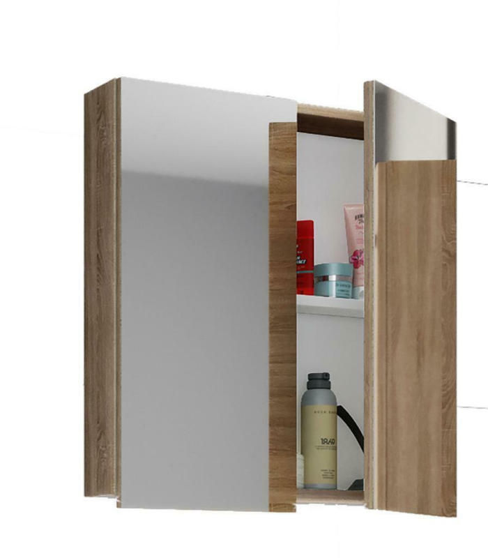 Spiegelschrank 2-Türig, 60x59x12 cm Sonoma Eiche Dekor
