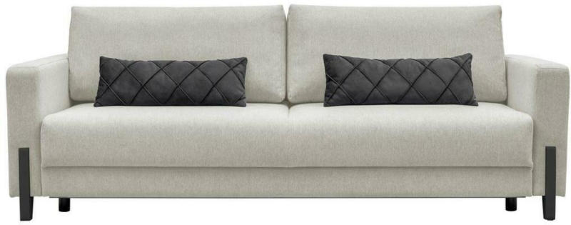 3-Sitzer-Sofa mit Schlaffunkt. Lilli mit Kissen Grau/Weiß