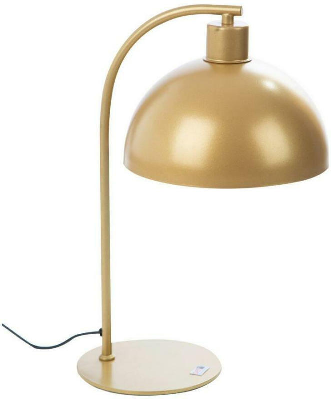 Tischlampe Cary-M Weiß/ Goldfarben mit Kippschalter