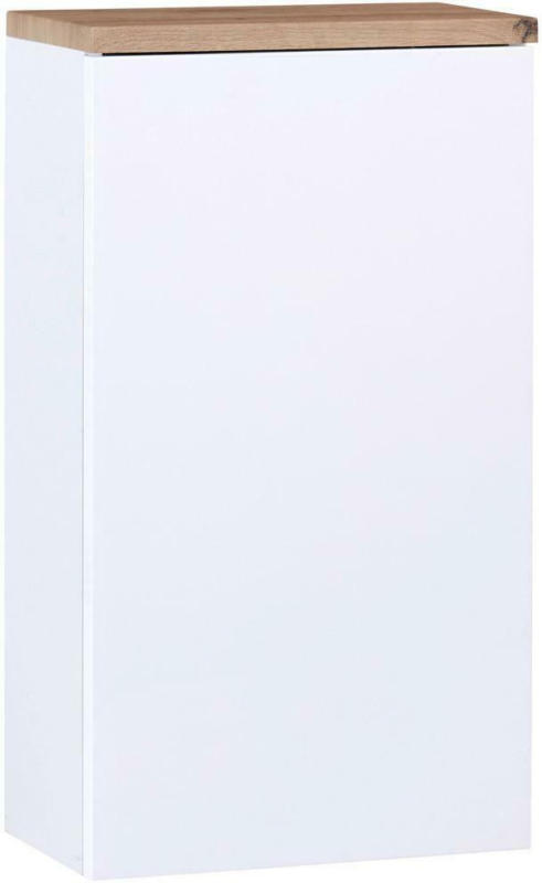 Hängeschrank grifflos Marbella B: 40 cm Weiß/Eiche Dekor