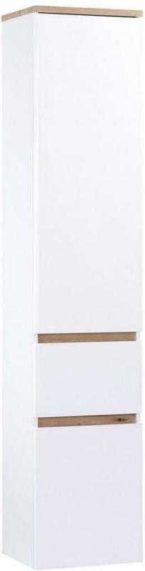 Hängender Hochschrank grifflos Marbella B: 40 cm Weiß