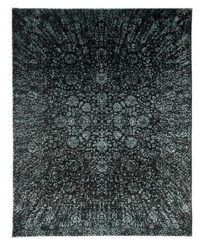 Orientteppich Grau/Türkis Naturfaser 90x160 cm