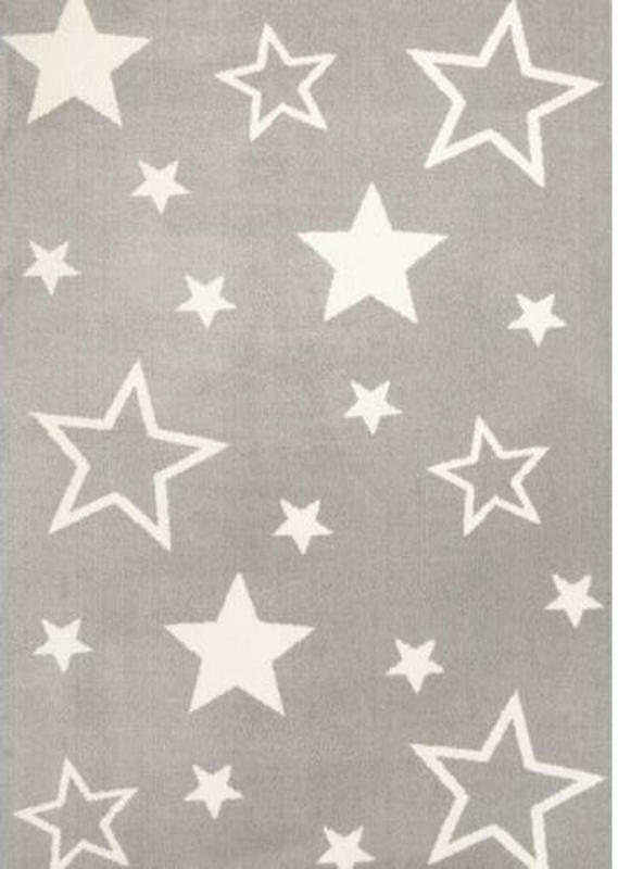 Kinderteppich Sterne Grau Kiddy Star 80x150 cm