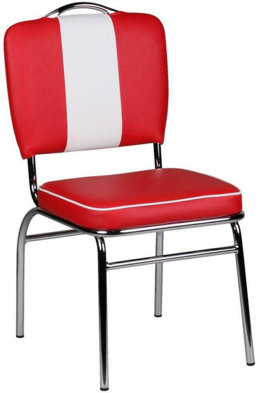 Stuhl Elivis Rot/Weiß Gepolstert