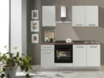 Möbelix Küchenzeile Belluna mit Geräten 195 cm Weiß/Eiche Modern