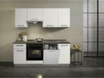 Möbelix Küchenzeile Belluna mit Geräten B: 210 cm Weiß/Eiche Dekor