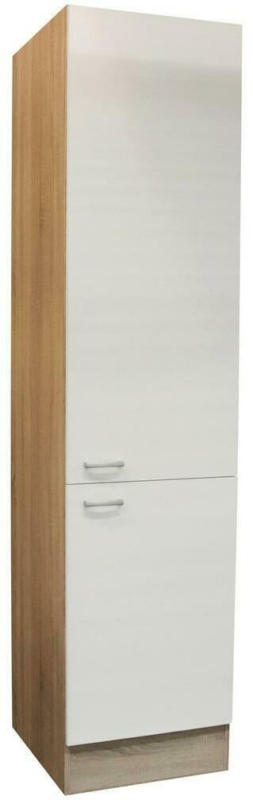 Küchen-Hochschrank Andy B:50cm Weiß 2 Türen 4 Einlegeböden