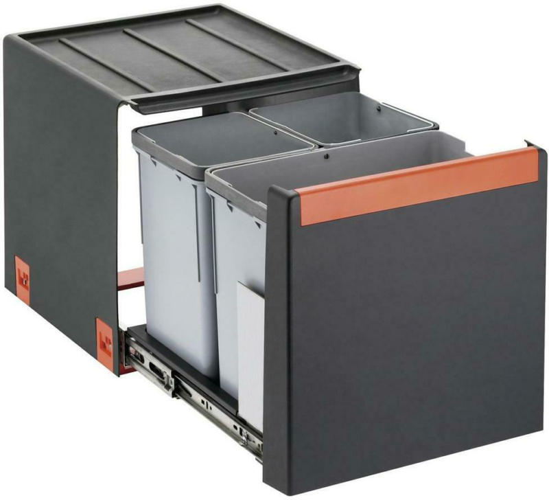 Abfallsammler Cube 40 2x7 + 14l Handauszug BxHxT 34x41x35 cm