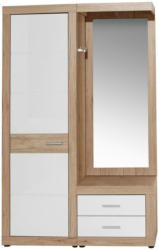 Garderobe Malta Eiche Dekor/ Weiß B: 130 cm Mit Spiegel
