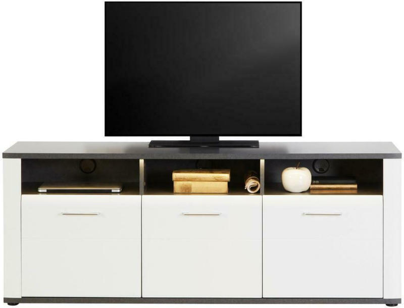 TV-Element Alassio B: 156,3 cm Weiß/Graphitfarben