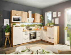 Einbauküche Eckküche Möbelix Base ohne Geräte 280x178 cm Weiß/Eiche Dekor