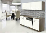 Möbelix Küchenzeile Economy mit Geräten 195 cm Weiß/Eiche Dekor Modern