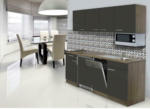 Möbelix Küchenzeile Economy mit Geräten 195 cm Grau/Eiche Dekor Modern