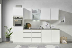 Küchenzeile Premium mit Geräten 280 cm Weiß Hochglanz