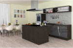 Möbelix Küchenzeile Premium mit Geräte 280 cm Grau mit Kochinsel