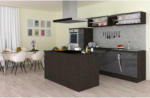 Möbelix Küchenzeile Premium mit Geräte 310 cm Grau mit Kochinsel