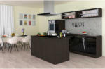 Möbelix Küchenzeile Premium mit Geräte 310 cm Grau mit Kochinsel